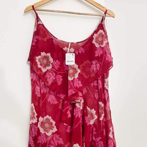 NWT Free People Sunfaded Floral Maxi Top Blouse Size Medium - Picture 3 of 5